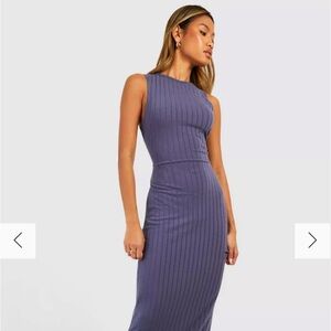 RACER NECK RIB MAXI DRESS